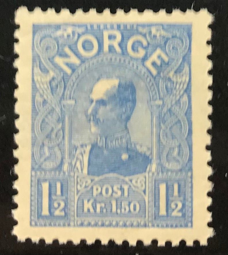 Norge Frimerker Postfrisk Nk 90 1 50 Kr Kong Haakon 1907 Prakt