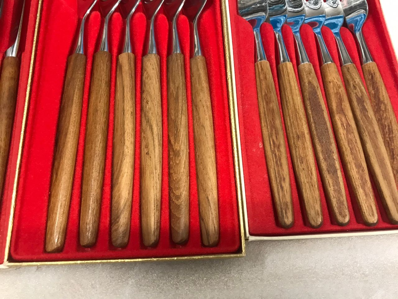 Sjarmerende Teak Gafler Sm Store Kniver Og Gafler Solgt Finn Torget