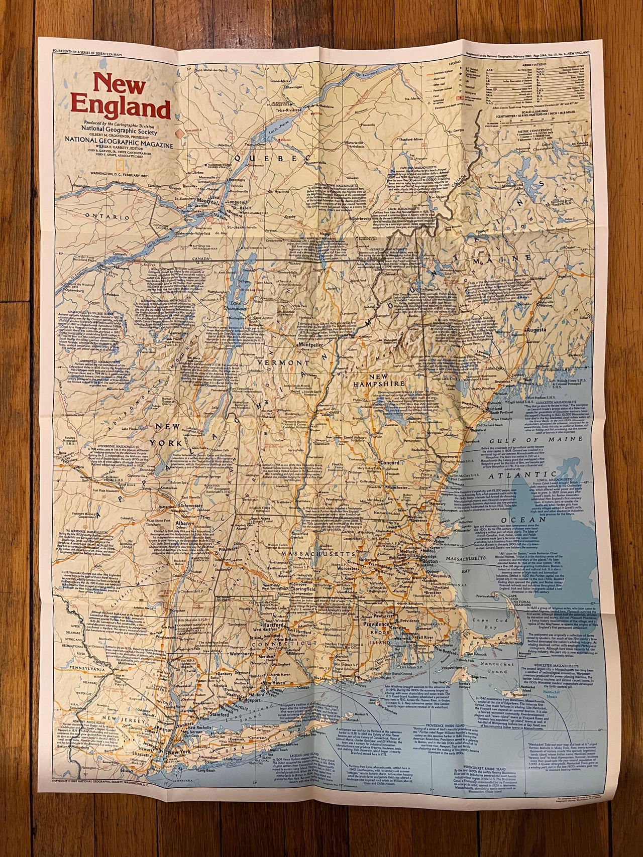 Usa New England Kart Poster National Geographic Finn Torget