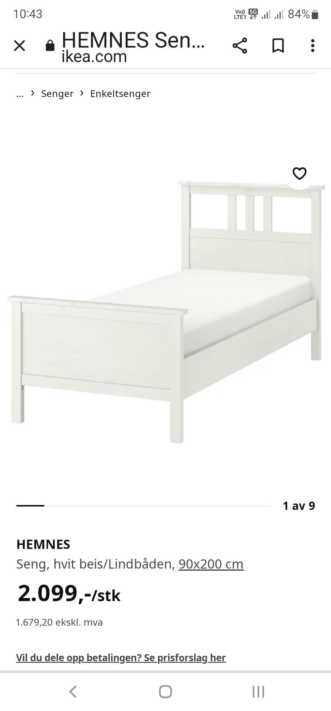 Hemnes Seng Fra Ikea Finn Torget