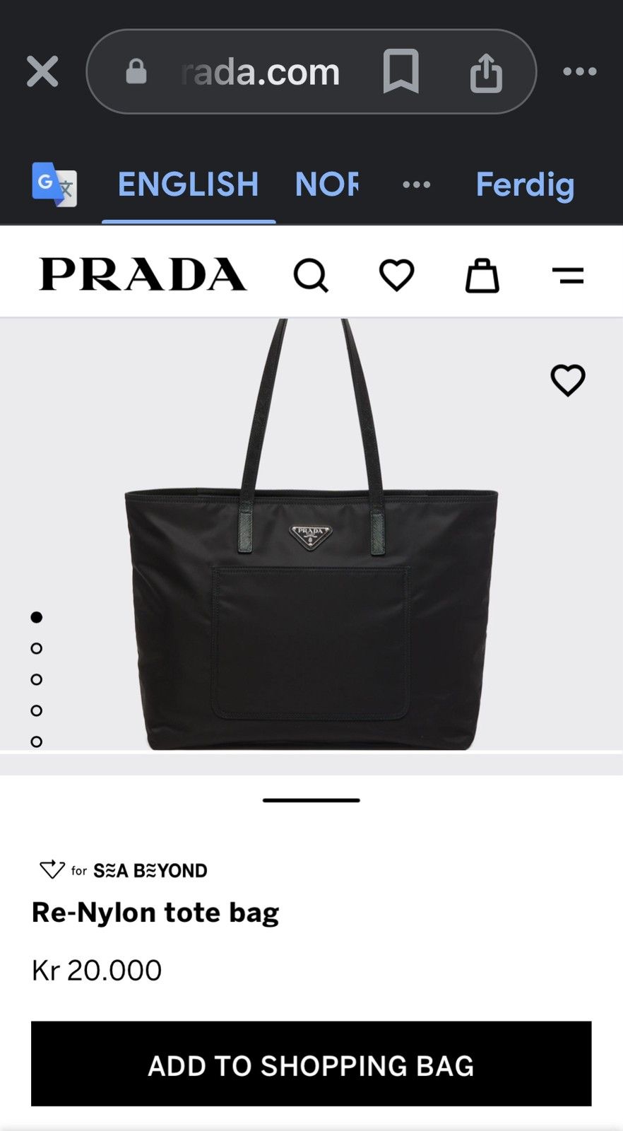 Nydelig Ekslusiv Prada Totebag Shopping Veske Finn Torget