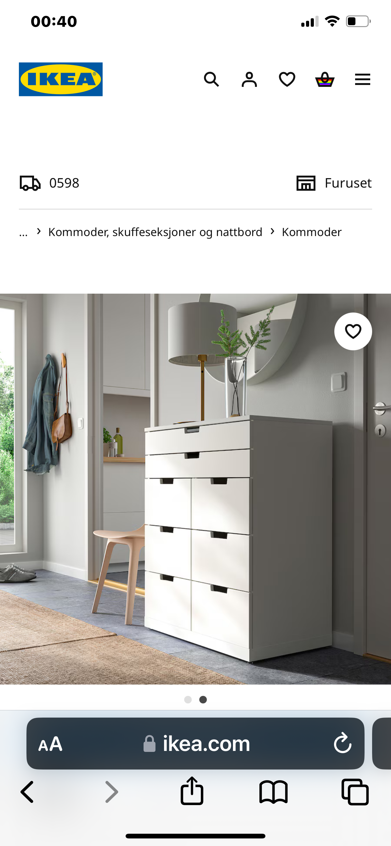 Nordli Kommode Med Skuffer Hvit X Cm Finn Torget