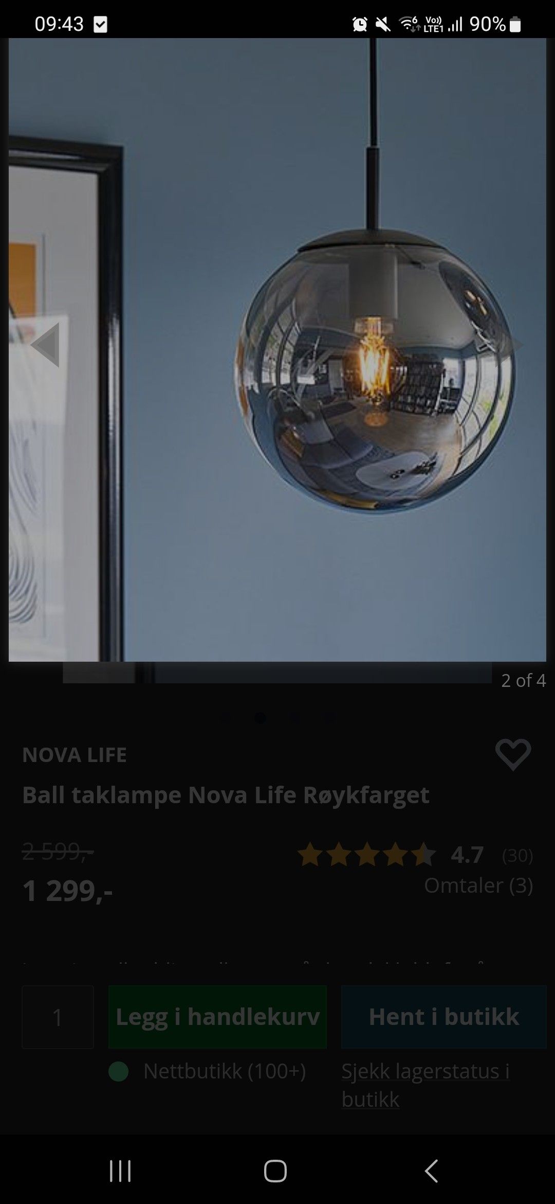 Nova Life Ball Taklampe Nova Life R Ykfarget Finn Torget