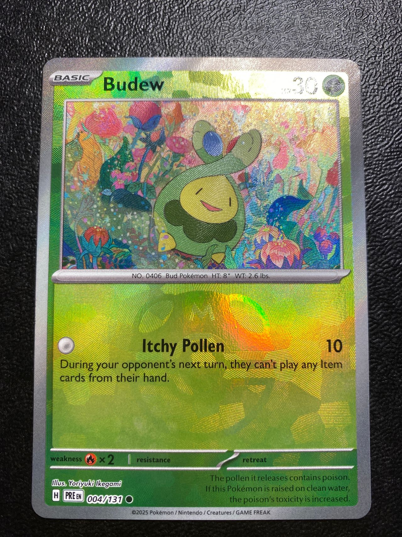 Budew Master Ball Reverse Holo Prismatic Evolutions Pokemon Kort FINN