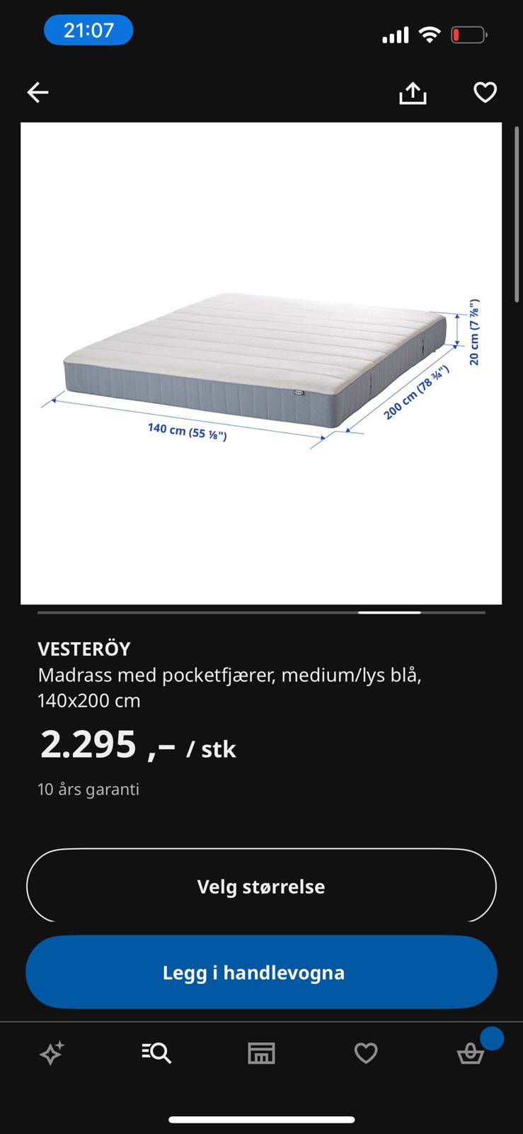 Sv Rt Lite Brukt Hesseng Madrass Og Tromsdalen Overmadrass Finn Torget