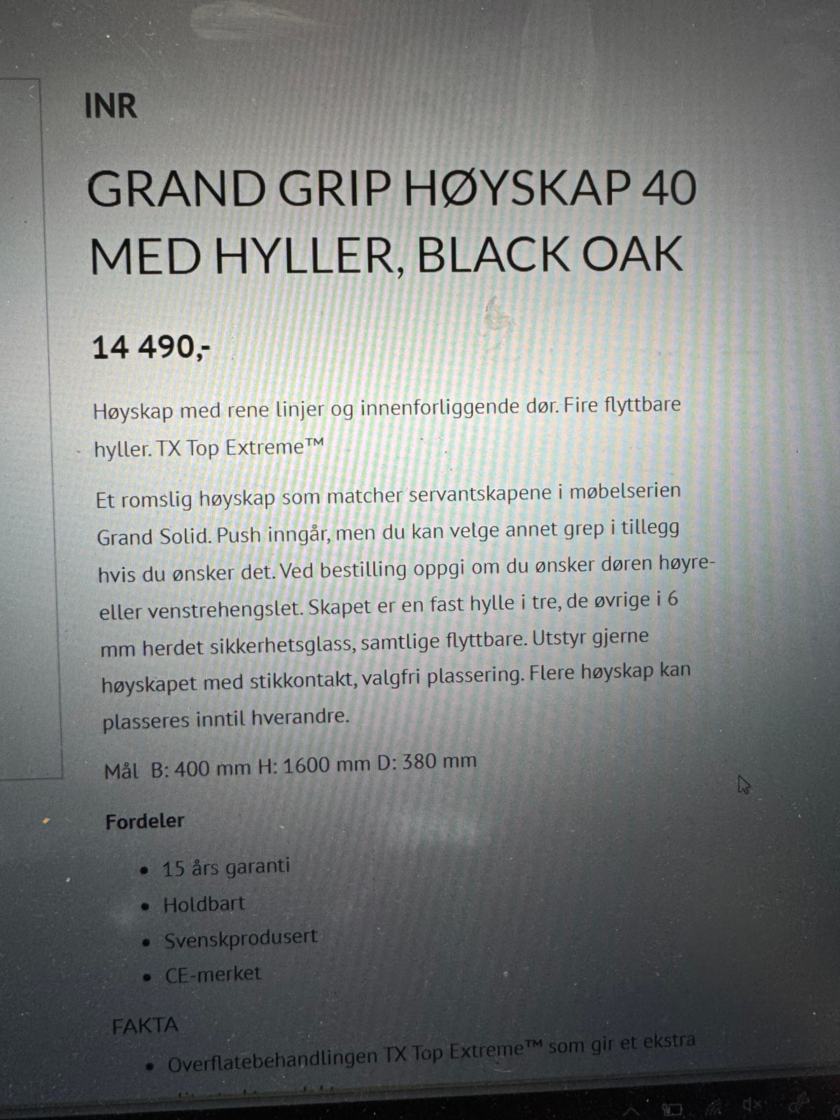 Helt Nytt Baderom H Yskap Fra Inr Black Oak Finn Torget