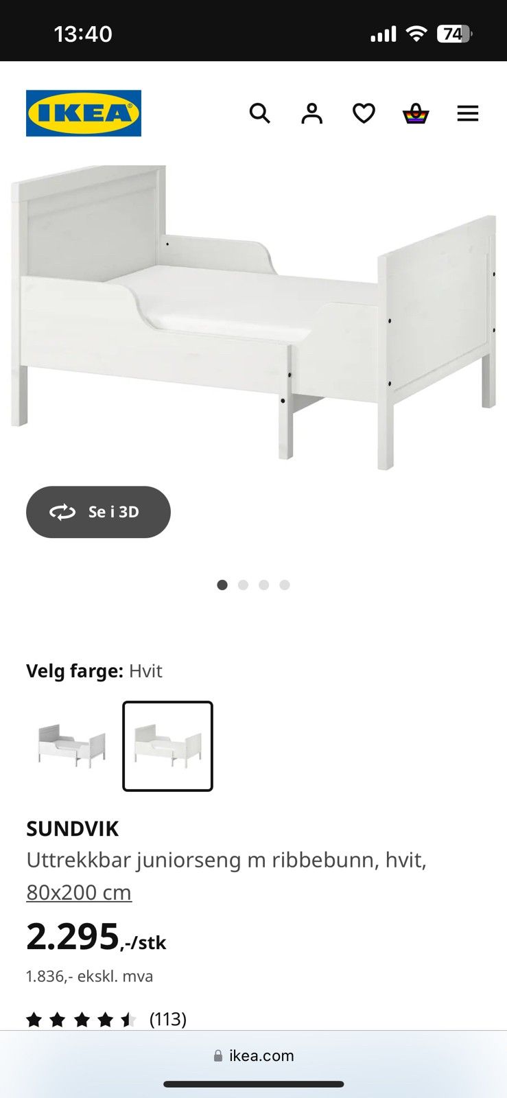 Ikea Sundvik Uttrekkbar Juniorseng Finn Torget