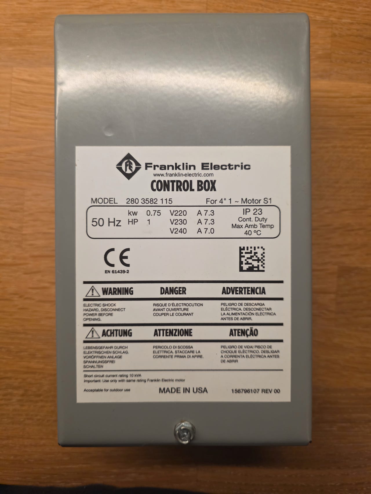 Franklin Control Box 50Hz 0,75 kw 1 hp | FINN-torget