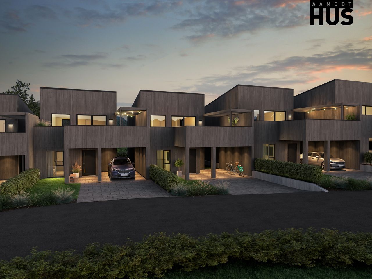 Image #0 Sommerro på Drangsvann - Arkitekttegnede rekkehus med carport og stor terrasse