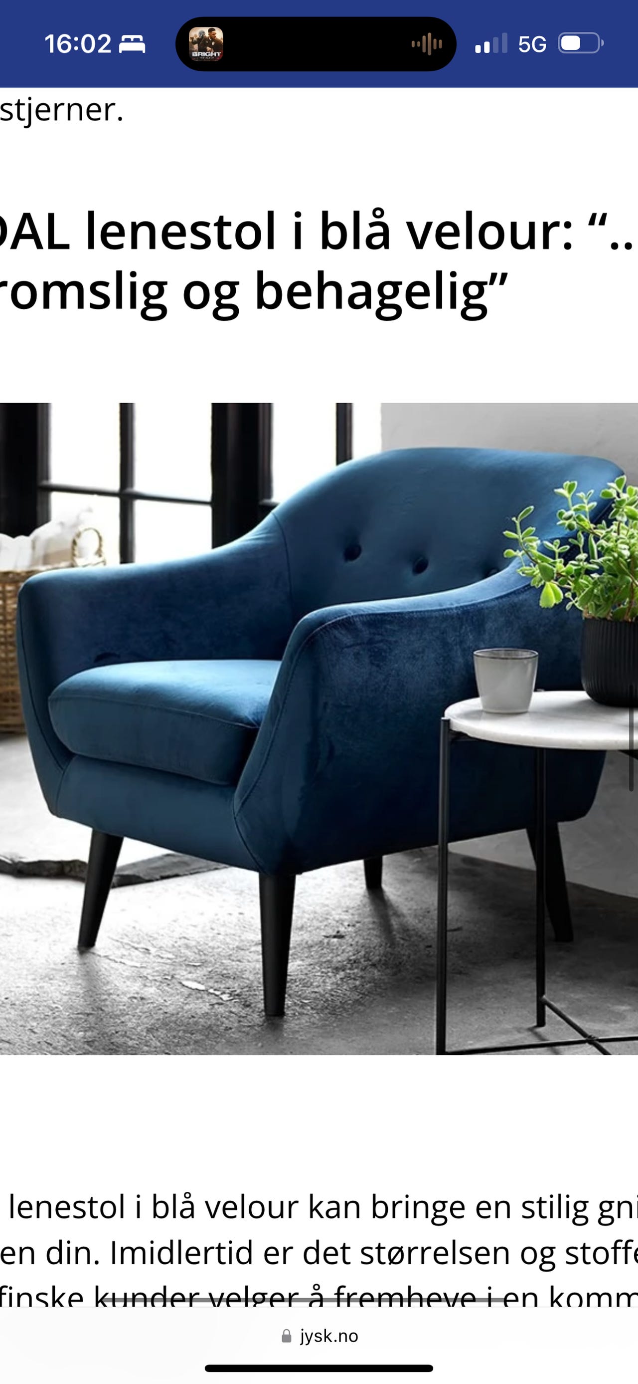 Lenestol fra Jysk selges FINN-torget