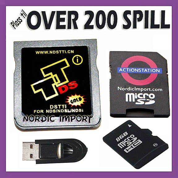 DSTTi GOLD & 8 GB & USB2 kortleser - back ups for DSi, DSi LL & DS Lite ...