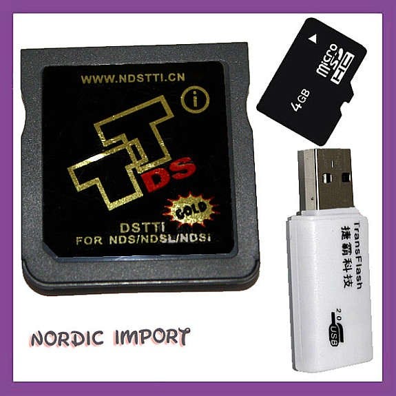 DSTTi GOLD & 4GB & USB2 kortleser - back ups for DSi, DSi LL & DS Lite ...