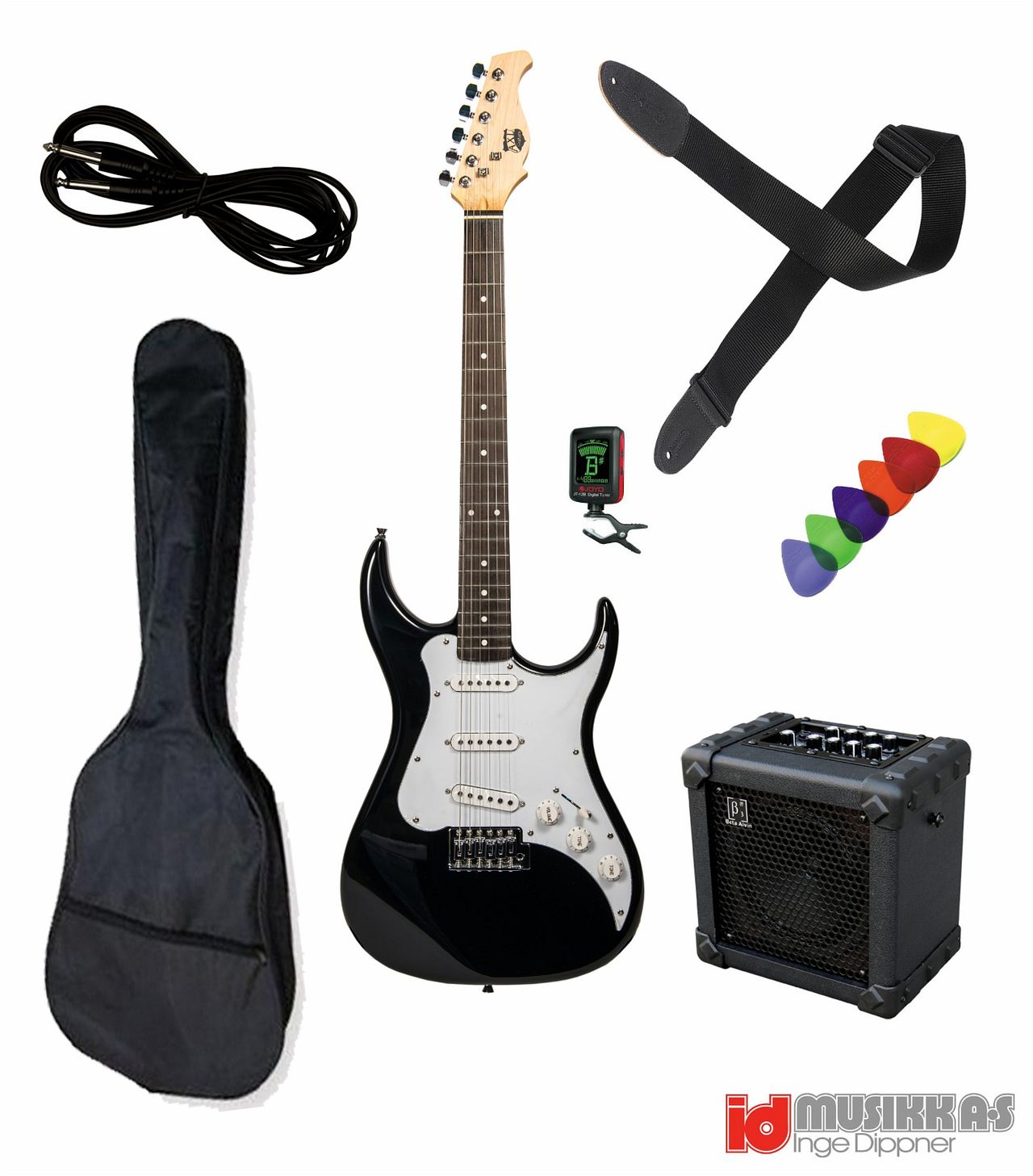 El gitarpakke med Beta M6+ forsterker og AS 750 el gitar Elektrisk gitar med mikrofon og forsterker med MP3