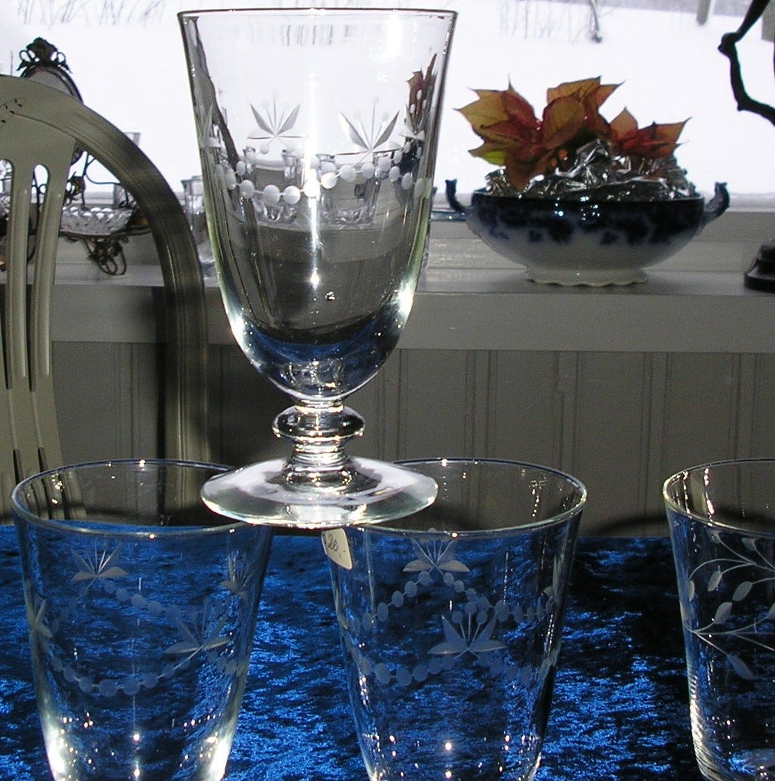 Krystallglass. Antikke glass. Likørglass. Cognacglass. Ølvinglass