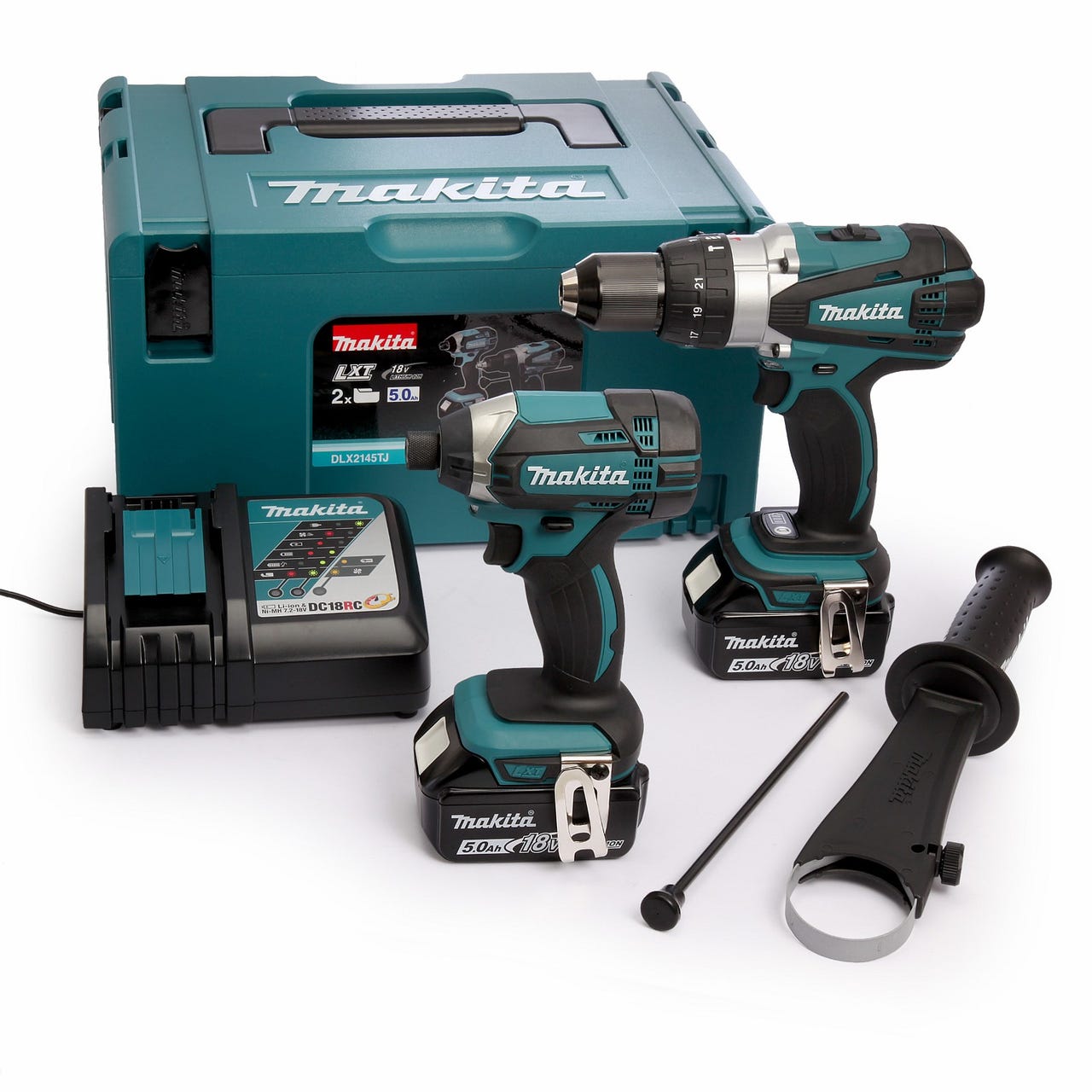 Sjekk prisen! Makita DLX2145TJ 2-delers batteriverktøysett (2 x
