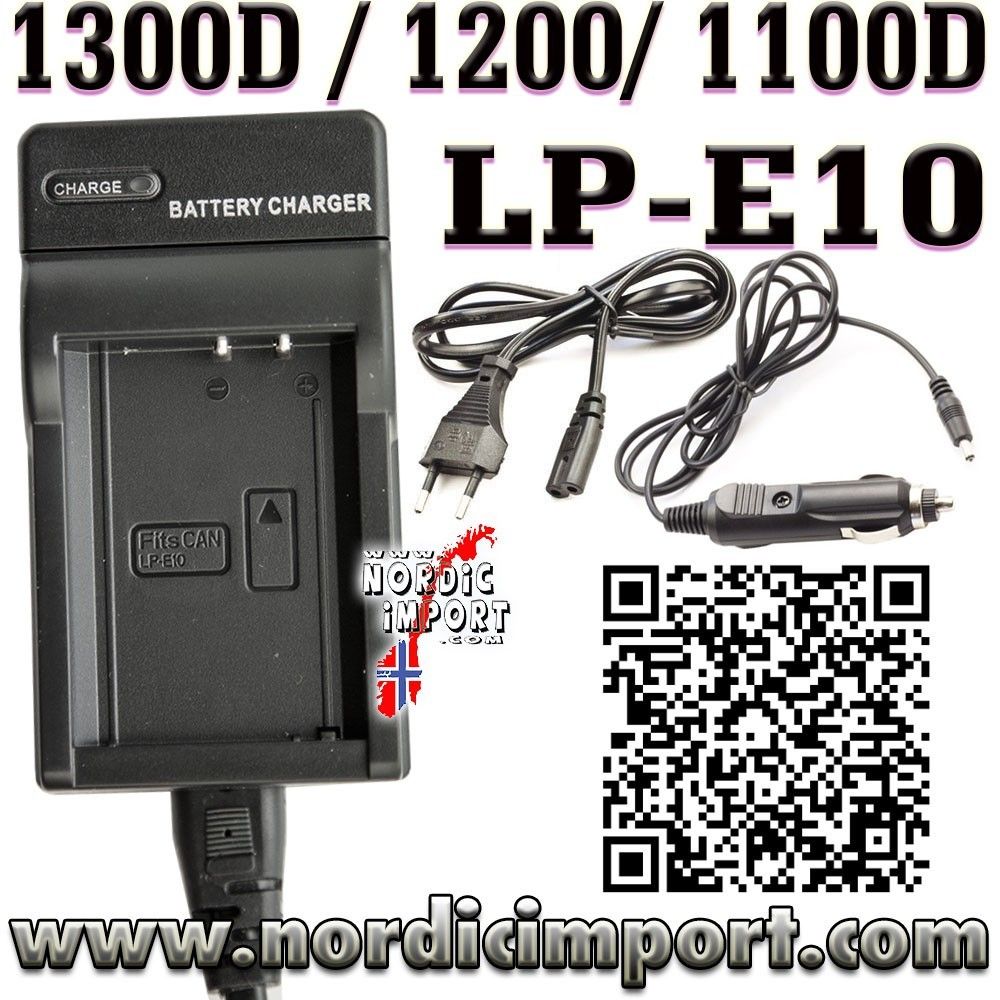 LP E10 batteri Dual lader for Canon EOS 1300D, 1200D & 1100D LP E10 batteri Dual lader for Canon EOS 1300D, 1200D & 1100D