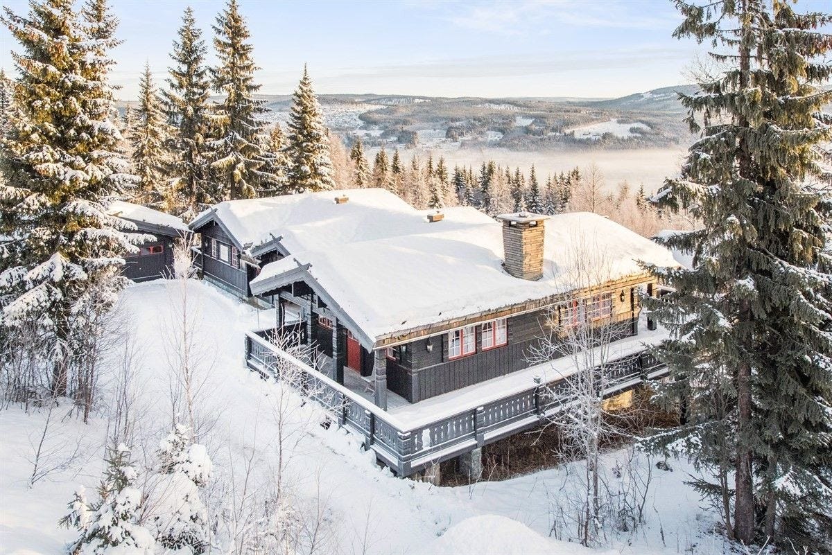 Hytten sett ovenfra Galleribilde