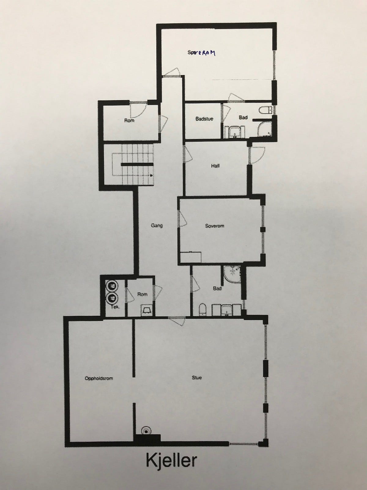 Plantegning underetasje Galleribilde