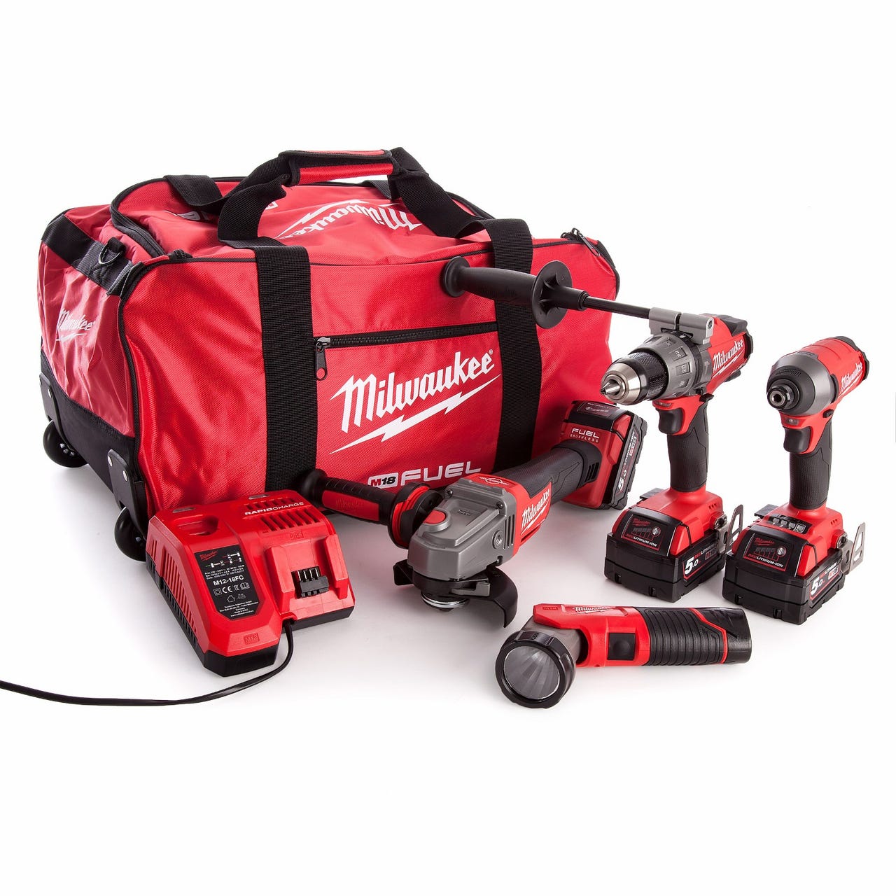 Milwaukee M18FPP4N-524B Fuel Thunderbolt Kit (3x 5.0Ah + 1x 2.0Ah batt ...