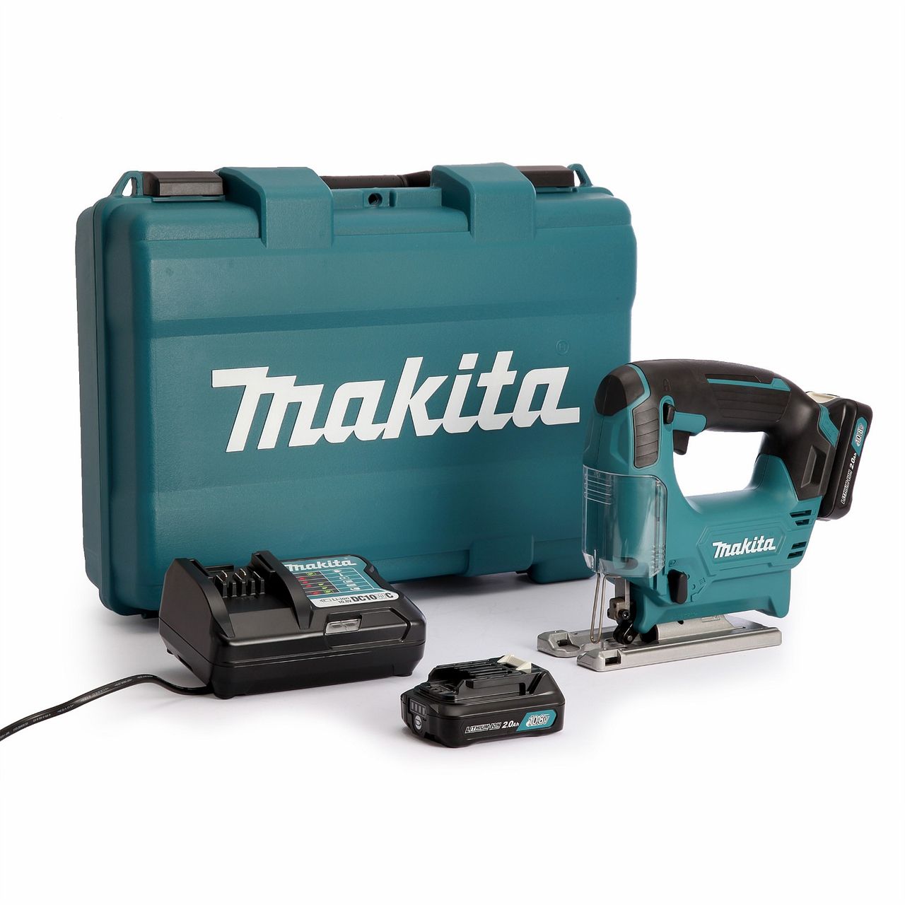 Makita JV101DWAE CXT 10.8V batteridrevet stikksag sett (2 x Makita DC10WC CXT 10.8V Li ion batterilader | Prohandel AS
