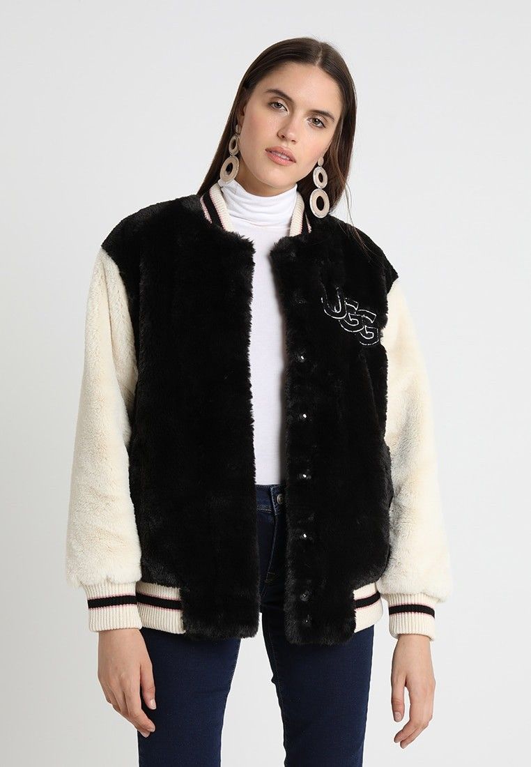 ugg halie faux fur varsity jacket
