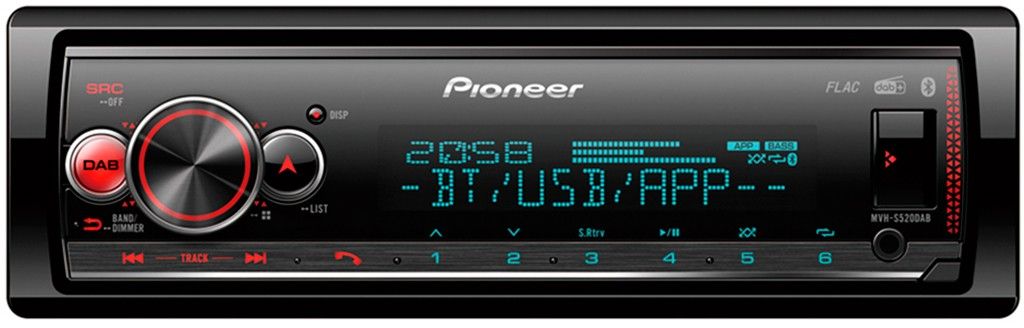 Pioneer MVHS520DAB, 1 DIN mecha less spiller med DAB+ og PIONEER MVHS520DAB Norsk Bilradio