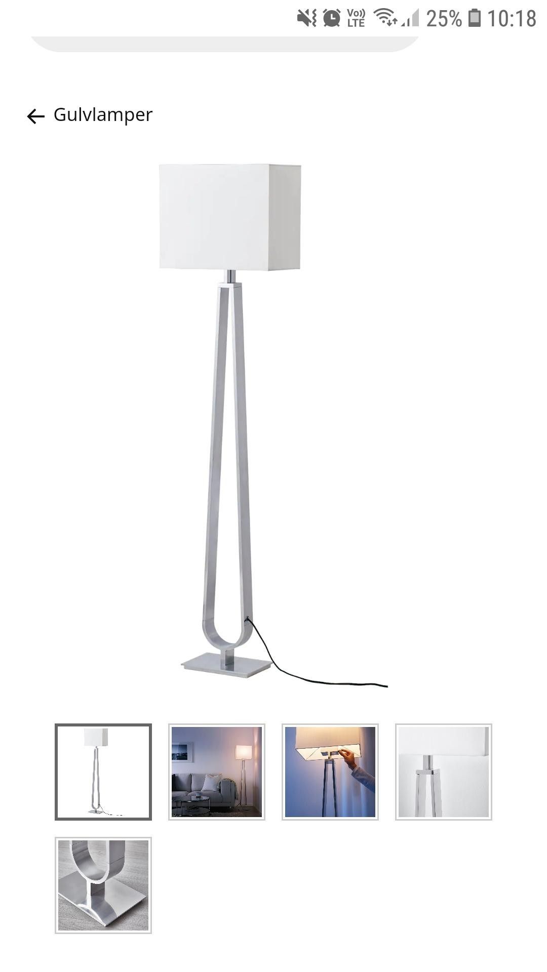 2 aluminium og offwhite IKEA Klabb stålamper gulvlamper nonopklabb gulvlampe offwhite