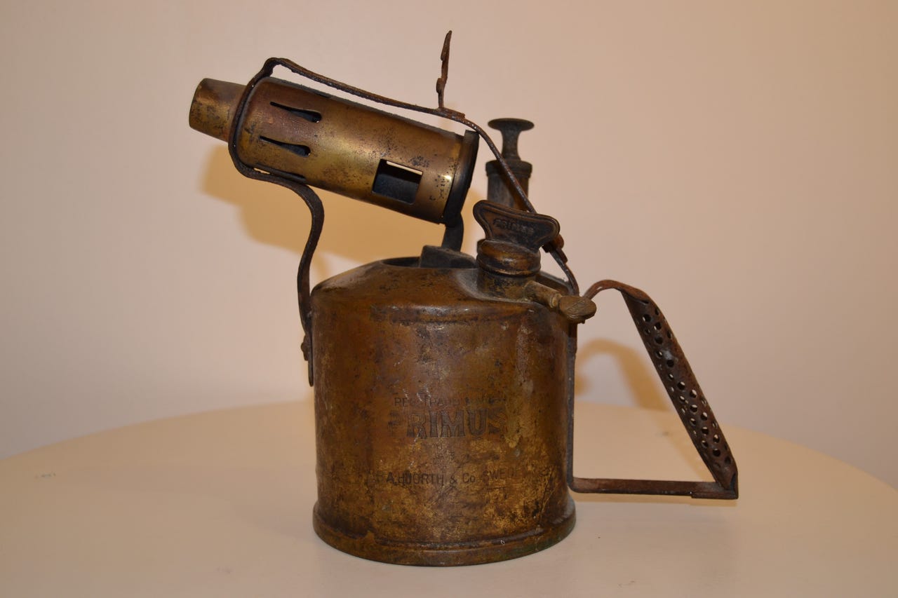 VINTAGE PRIMUS NO 633 B. A. Hjort & Co.Schweden Messing Kerosin Blow Lampe/ Tank EUR 232,98