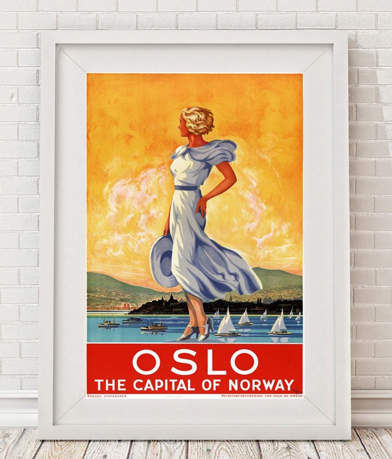 Ejendomsret prangende Panorama The Capital of Norway - Oslo - Vintage Turist Plakat | FINN torget