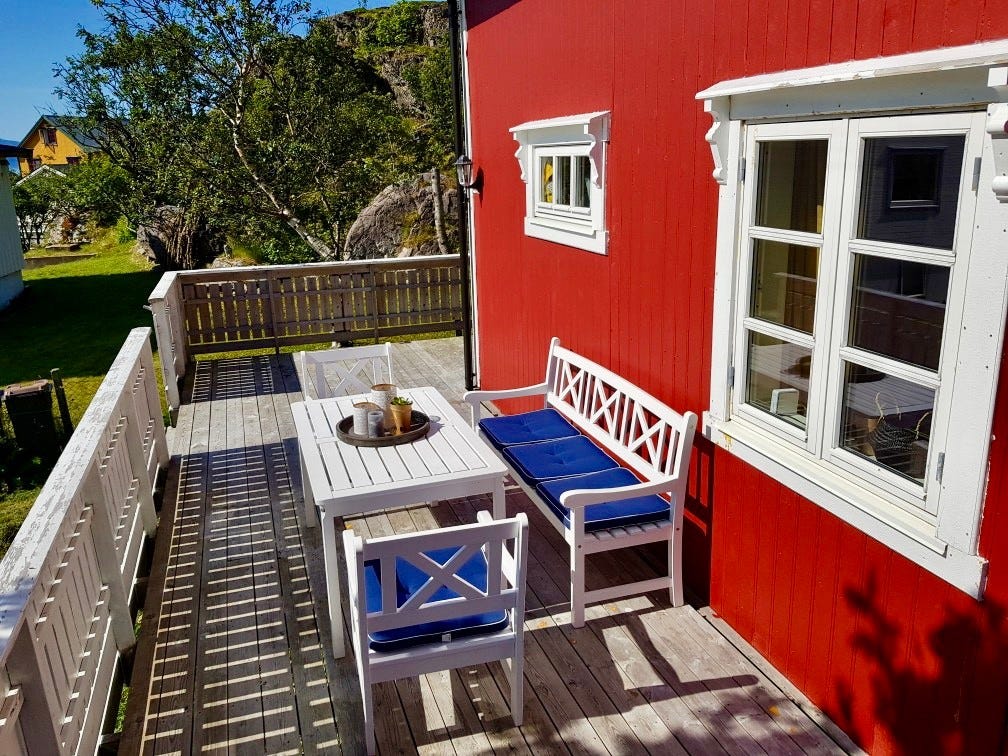 Her kan man kose seg i solveggen. Galleribilde