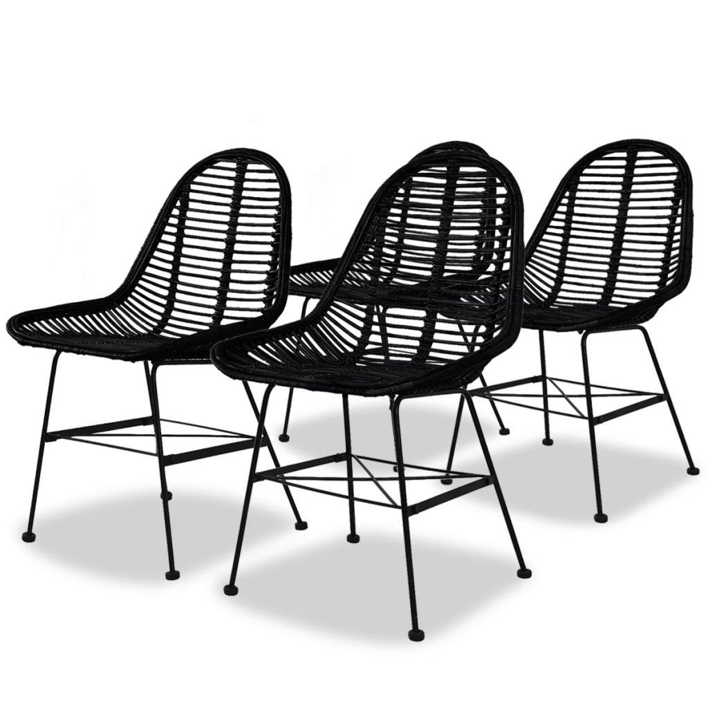 VidaXL Spisestoler 4 stk naturell rotting svart (244572 VidaXL Spisestoler 2 stk naturell rotting (244569) | FINN.no