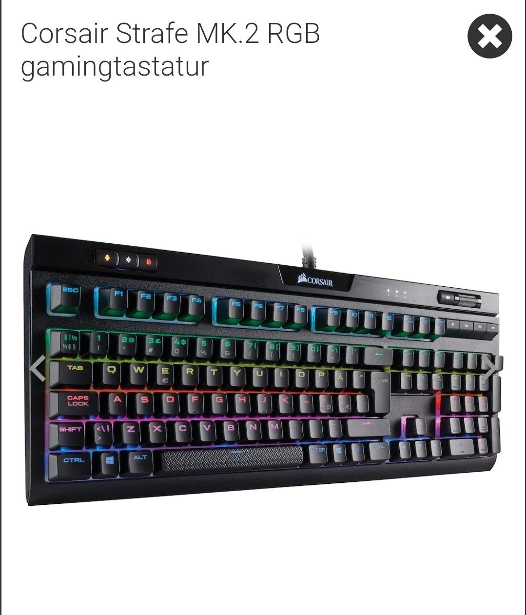 Corsair Gaming tastatur | FINN.no Corsair tastatur med lys | FINN.no