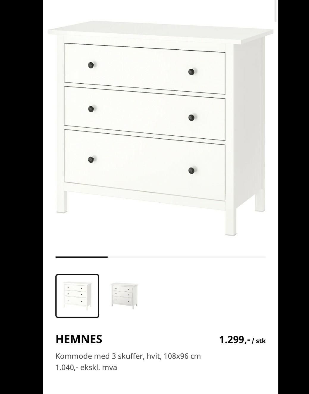 Hemnes Svart Kommode 2 Stk Finn No