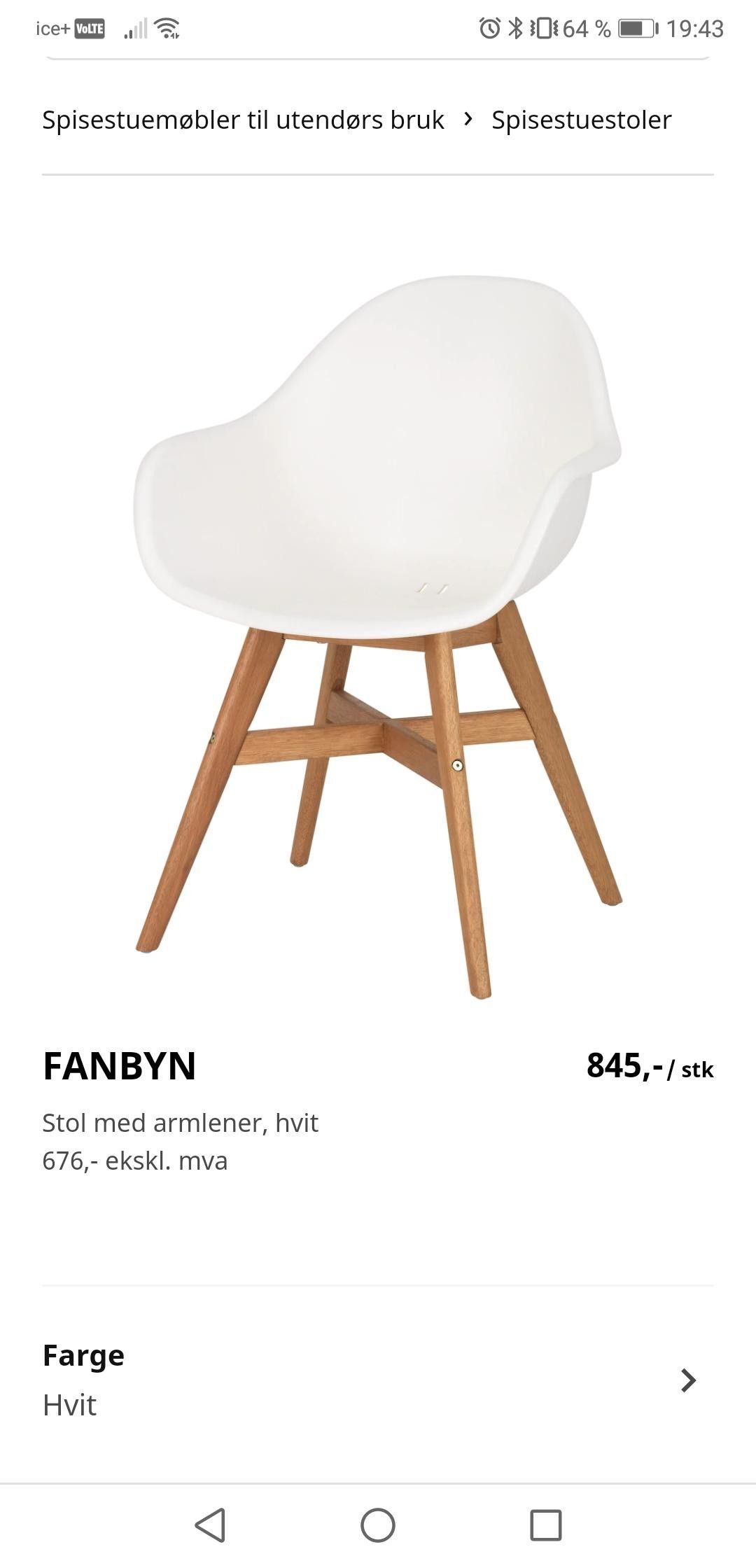 Fanbyn Spisestol | FINN.no IKEA Fanbyn 3 stoler til spisestuen | FINN.no