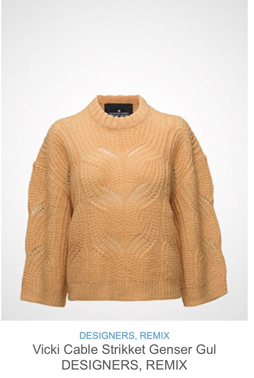 Designers Remix Vicki Cable Genser Gul meget pent brukt Designers Remix ullgenser | FINN.no