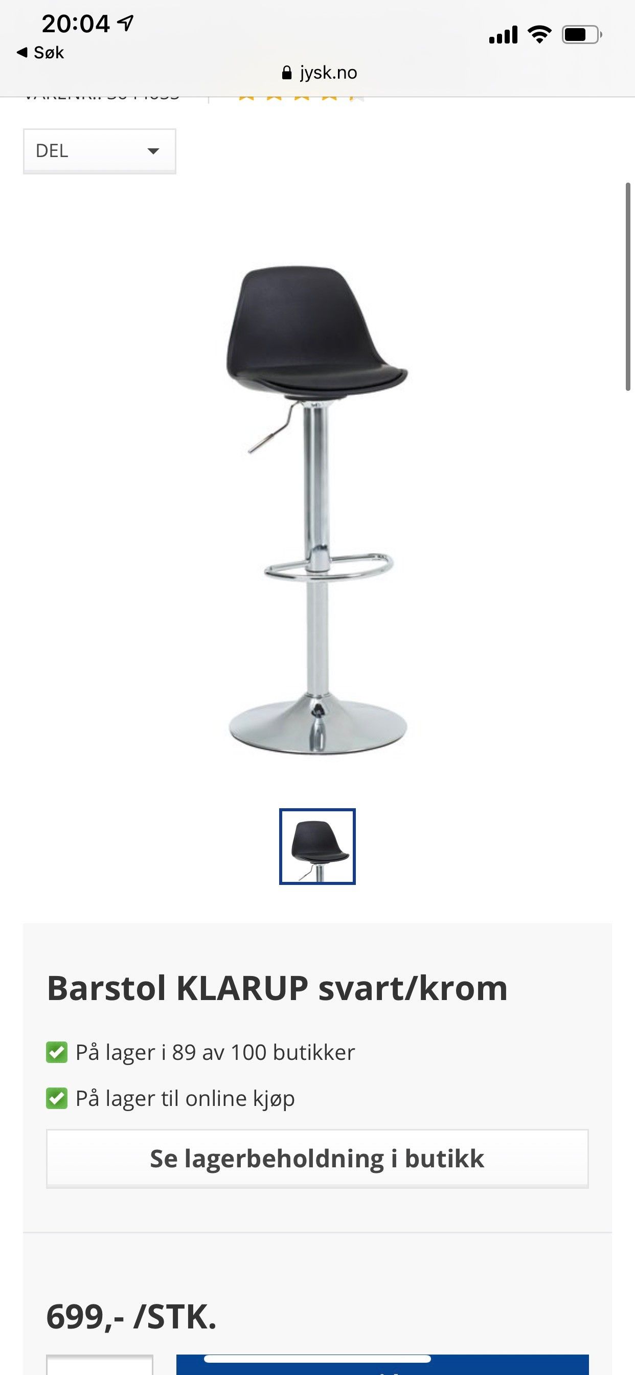 Barstoler klarup | FINN.no Barstol KLARUP svartkrom | JYSK