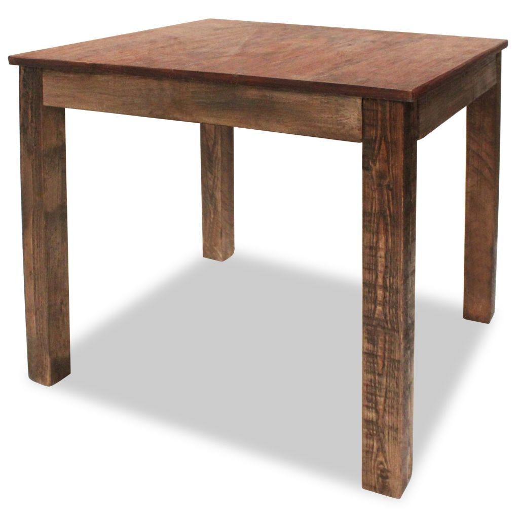 vidaXL Spisebord i massivt gjenvunnet tre 82x80x76 cm Køb vidaXL Spisebord massivt gjenvunnet tre 120x60x77 cm