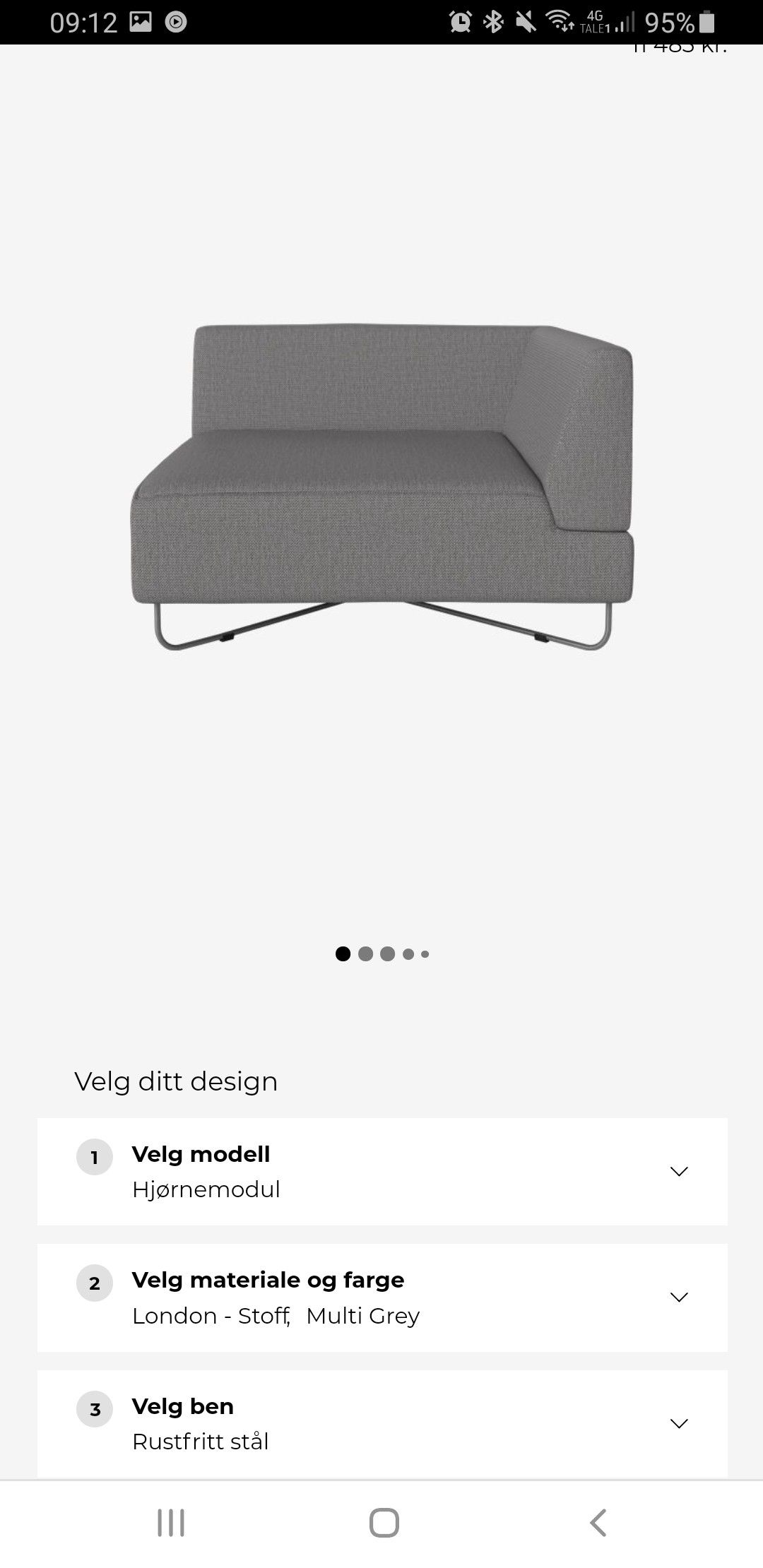 Ønskes kjøpt: Orlando sofamodul i stoff London, Multi Grey Lenestol London Multi | UTDinterior