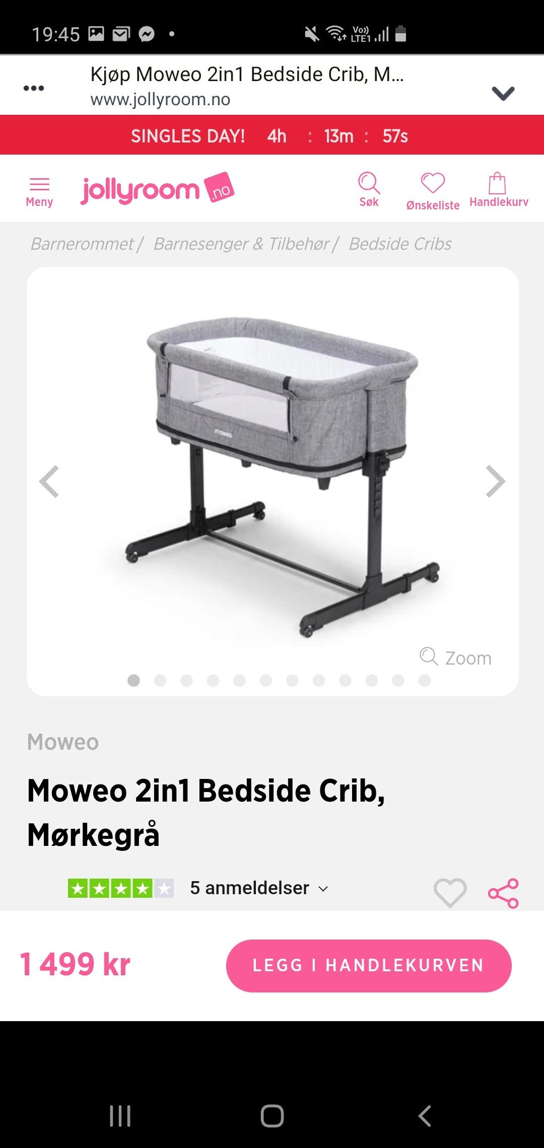 moweo bedside crib anmeldelse