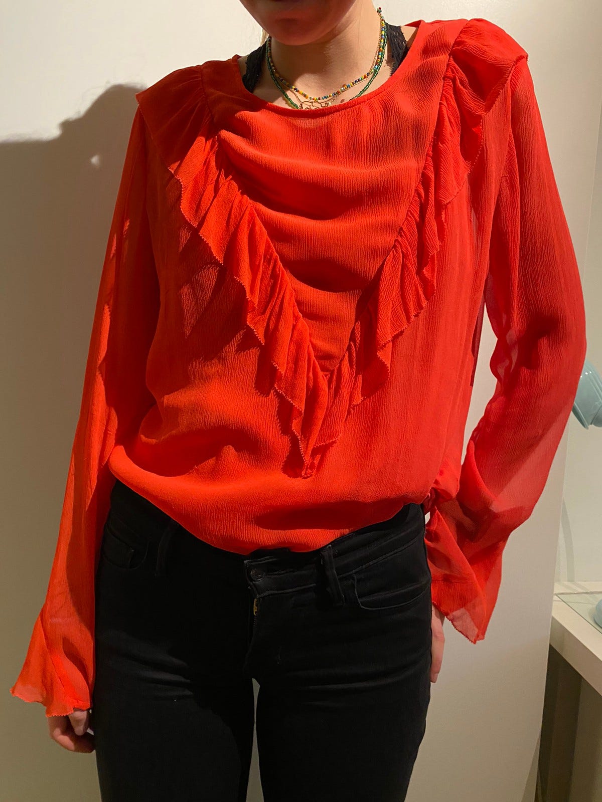 Custommade bluse / tunika i nydelig rød farge | FINN-torget
