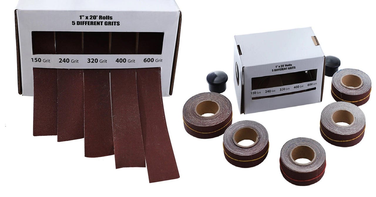 75 Drill Sikkert 5Types SandPaper Roll Str. 25mm x 6m i beholder