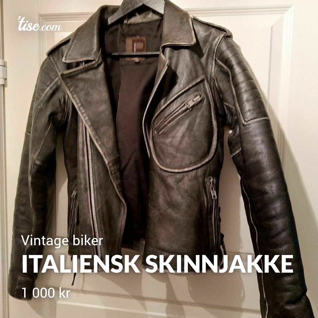 Italiensk skinnjakke i biker vintage stil | FINN.no OVERSIZED SKINNJAKKE • Tise