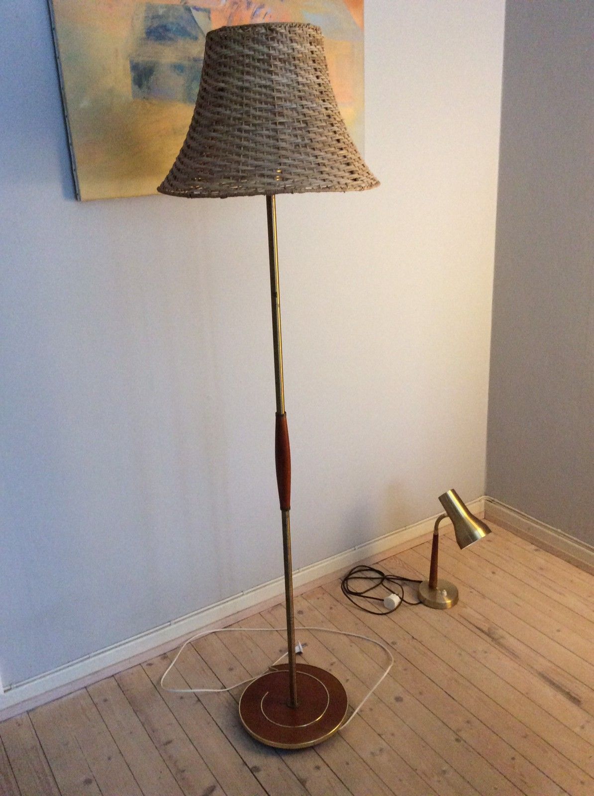 Retro vintage stålampe, teak og messing | FINN.no Messing stålampe fra IKEA. | FINN.no