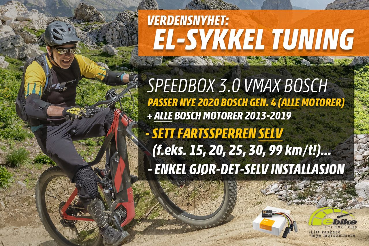 SpeedBox 3.0 Vmax trimmesett for BOSCH Performance Line 2013 Boach EL Sykkel 6A ActivePerformance Hurtig Lader