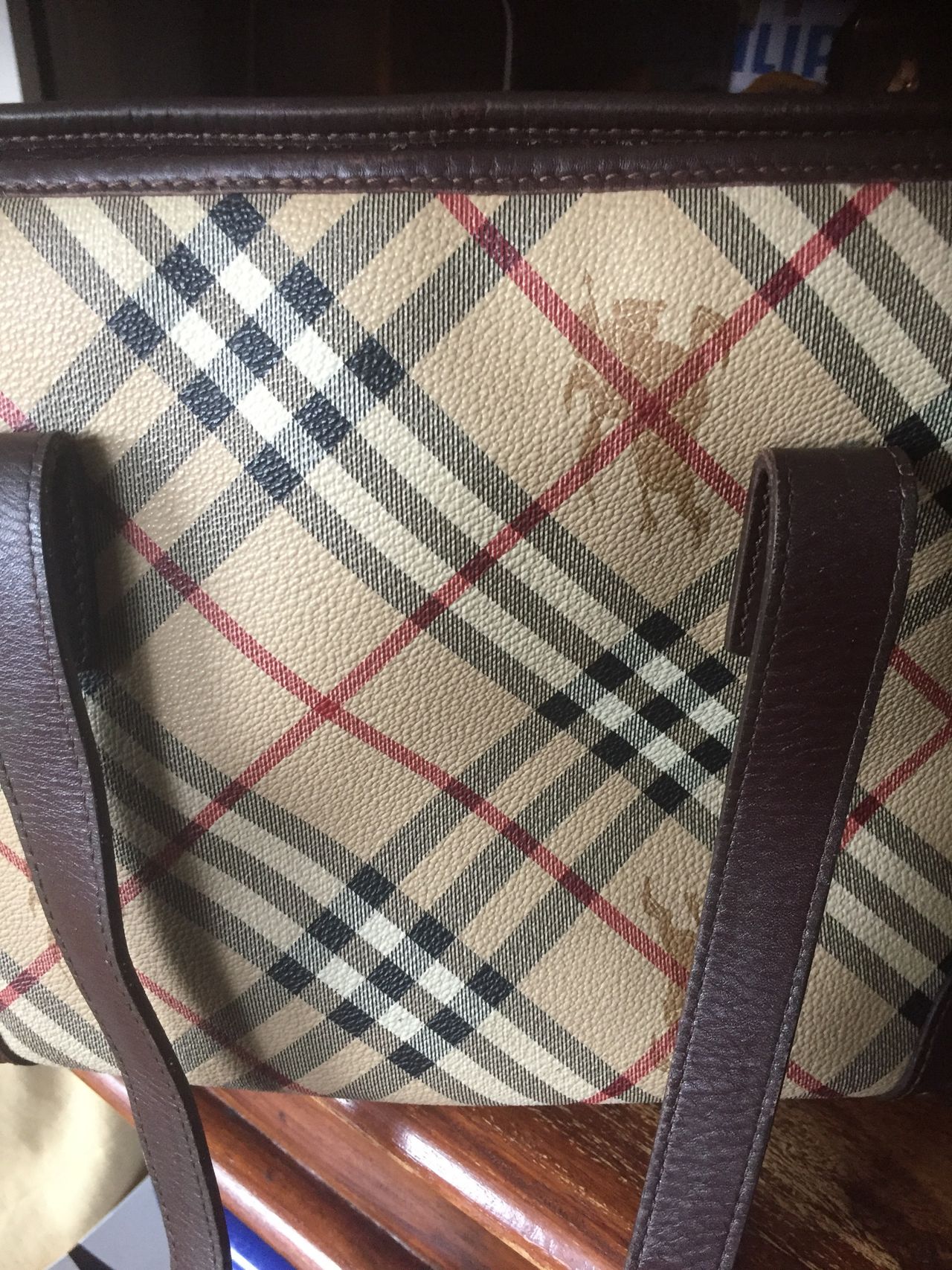 Burberry, Bags, Vintage Burberry Haymarket Tote From 209
