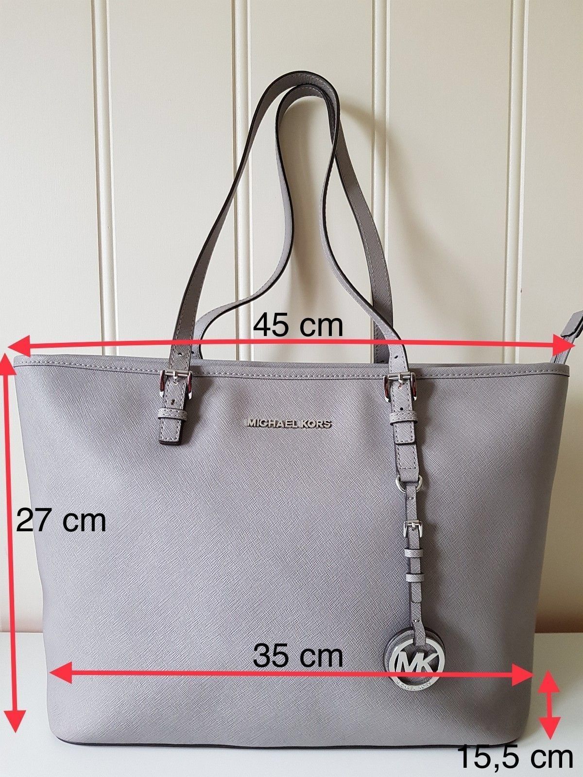 Michael Kors Jet Set Tote 'pearl grey' Large Saffiano MICHAEL Michael Kors JET SET Håndveske pearl grey