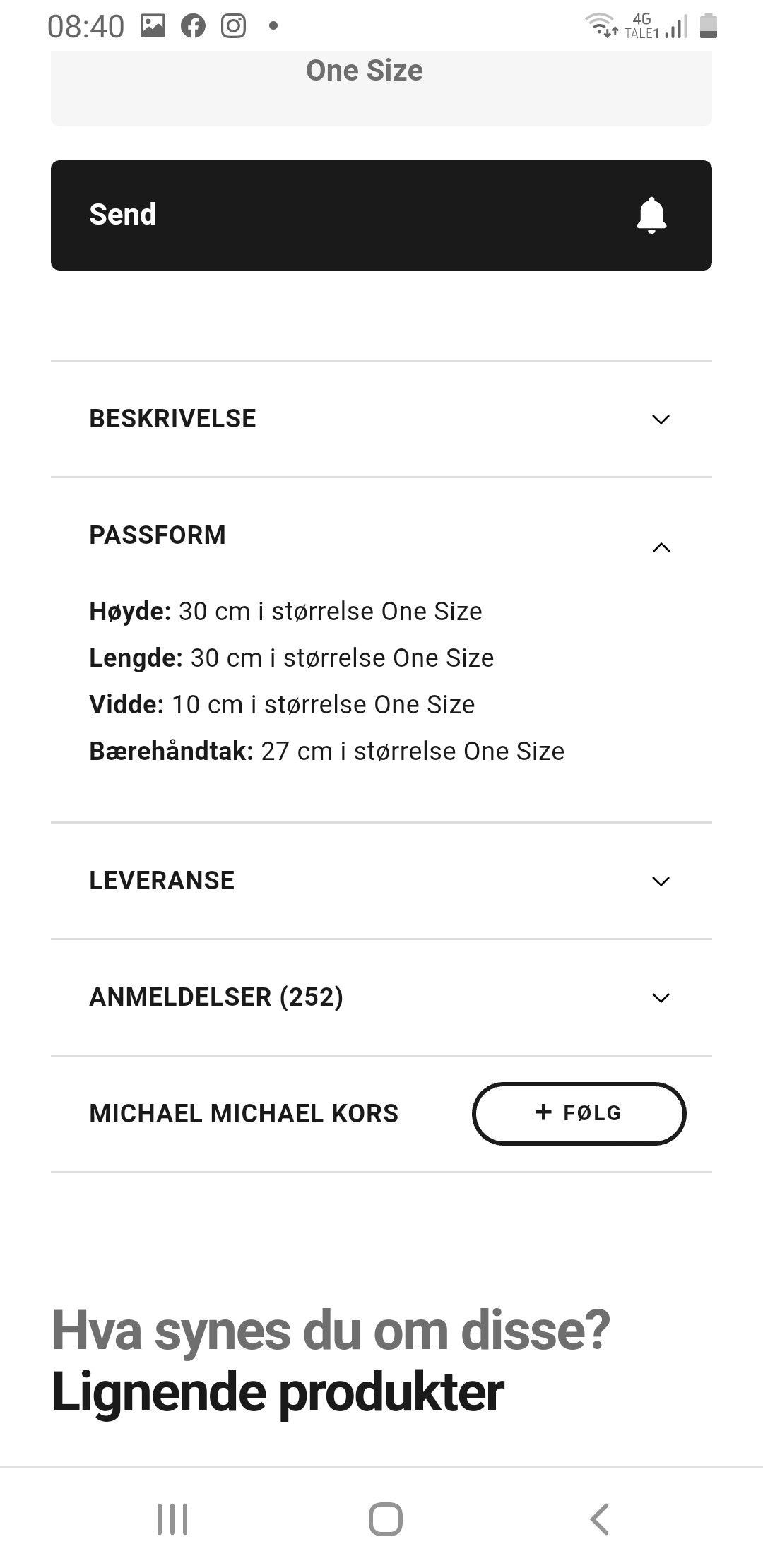 michael kors size chart in cm