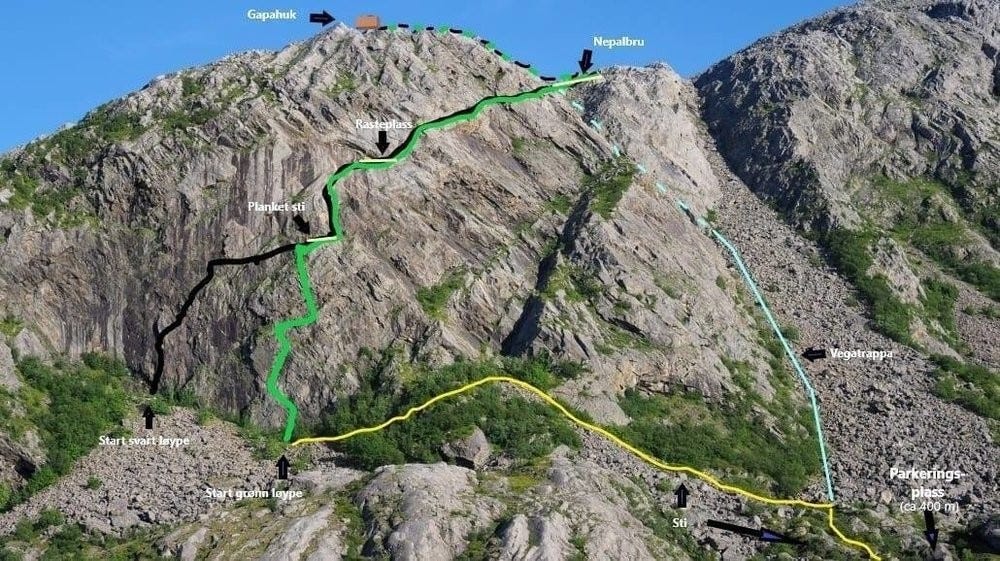 Illustrasjon: Via ferrata Galleribilde