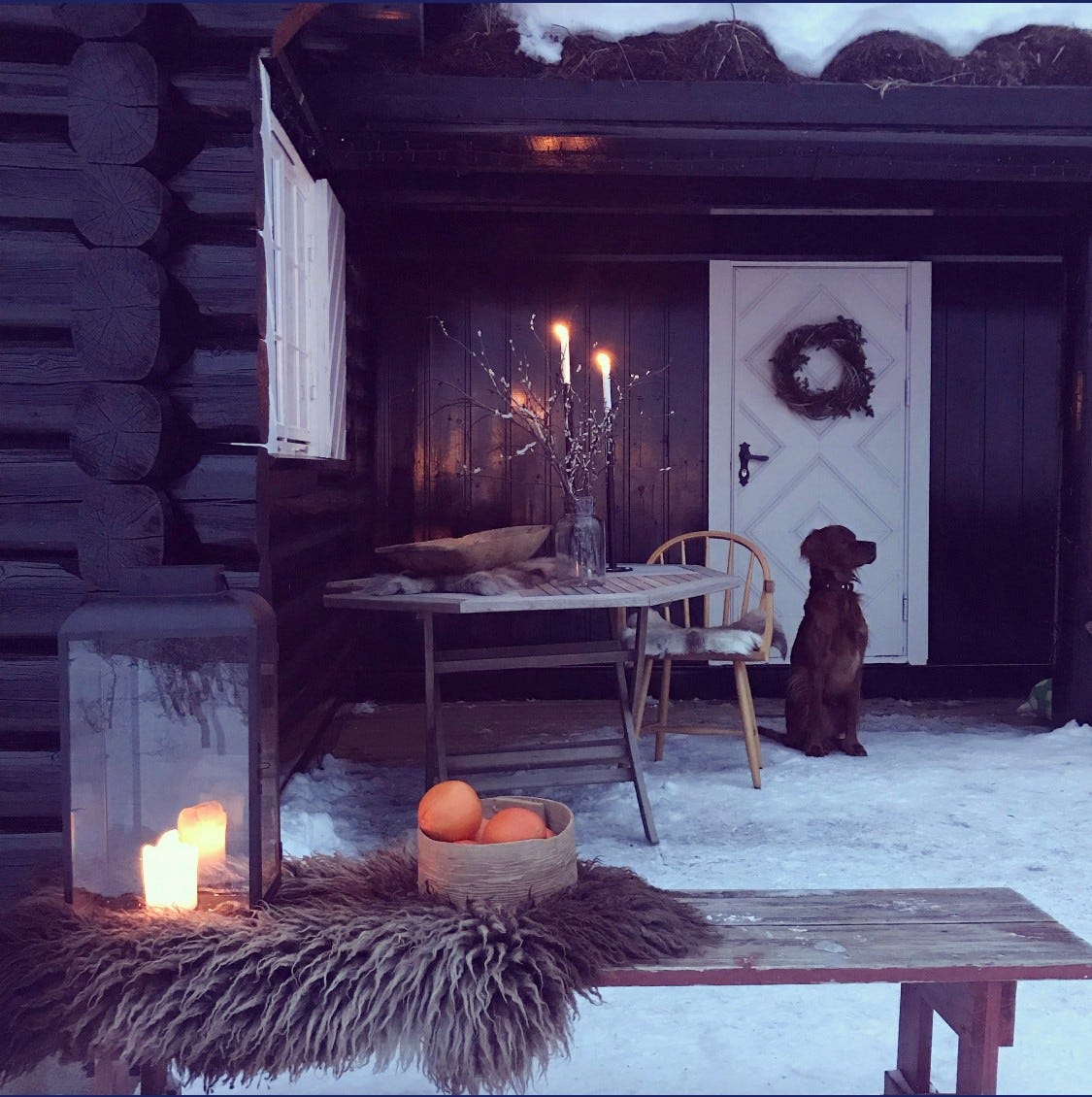 Stor terrasse med morgensol Galleribilde