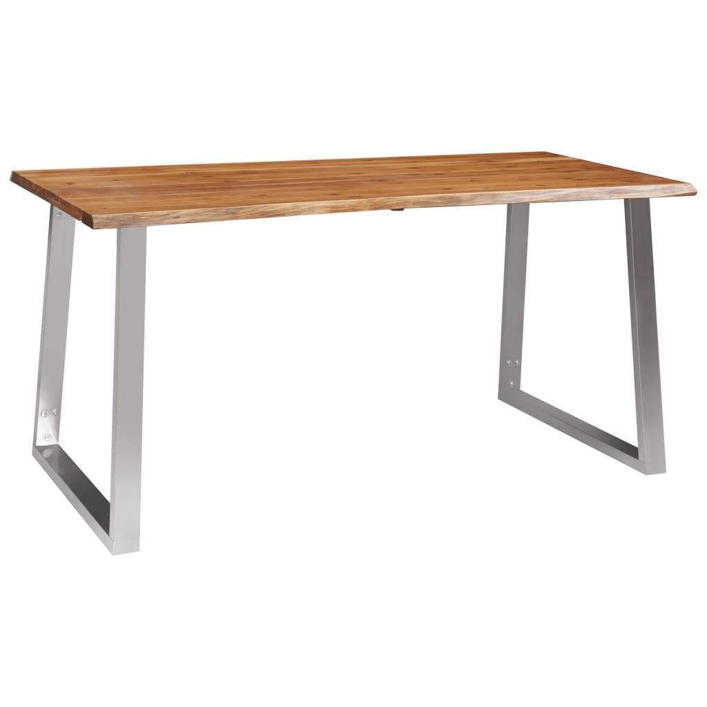 vidaXL Spisebord 160x80x75 cm heltre akasie og rustfritt Spisebord 80x 160 | FINN.no